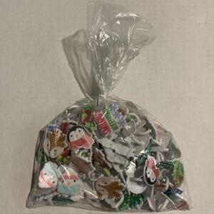 Lot Of 90 Bakery/Cake Toppers Or Craft Kids Rings Holidays Christmas Assorted